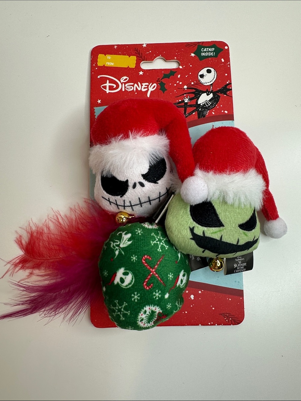 Disney Jack Skellington Holiday Cat Toy - Red, White, Green